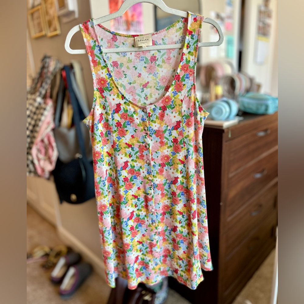 Sezane “Leo” Multicolor Floral Mini Dress